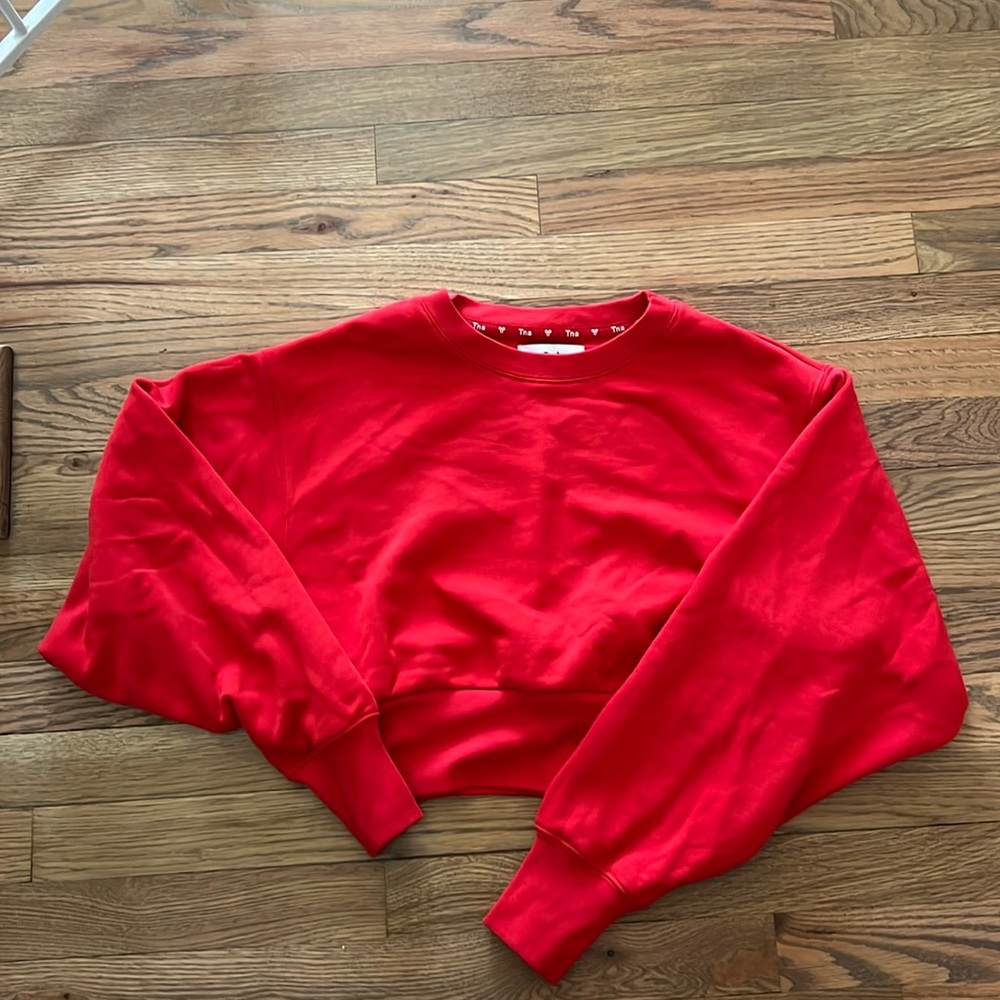 Tna cropped red sweatshirt